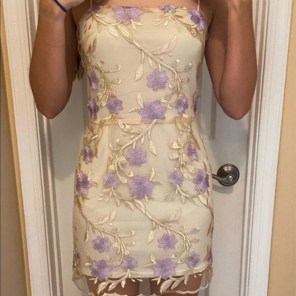 amari gold floral mesh dress lucy in the sky